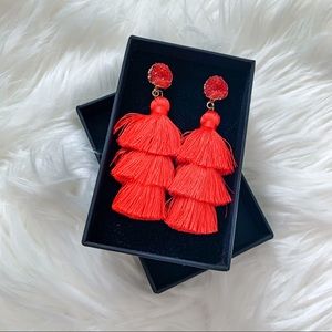 NWT Red Tassel Earrings